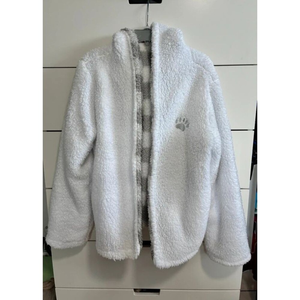 Disney Springs Coca Cola Store Polar Bear White Sherpa Fleece Hoodie Jacket